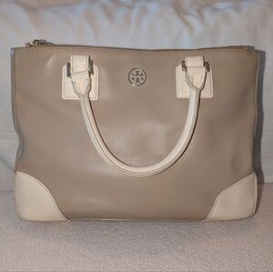 Tory Burch beige leather midsize purse